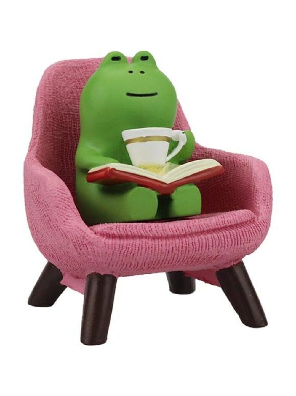 Mini Frog Figurines Desk Shelf Decor Cute Frog Gift for Frog Lovers Pink Sofa